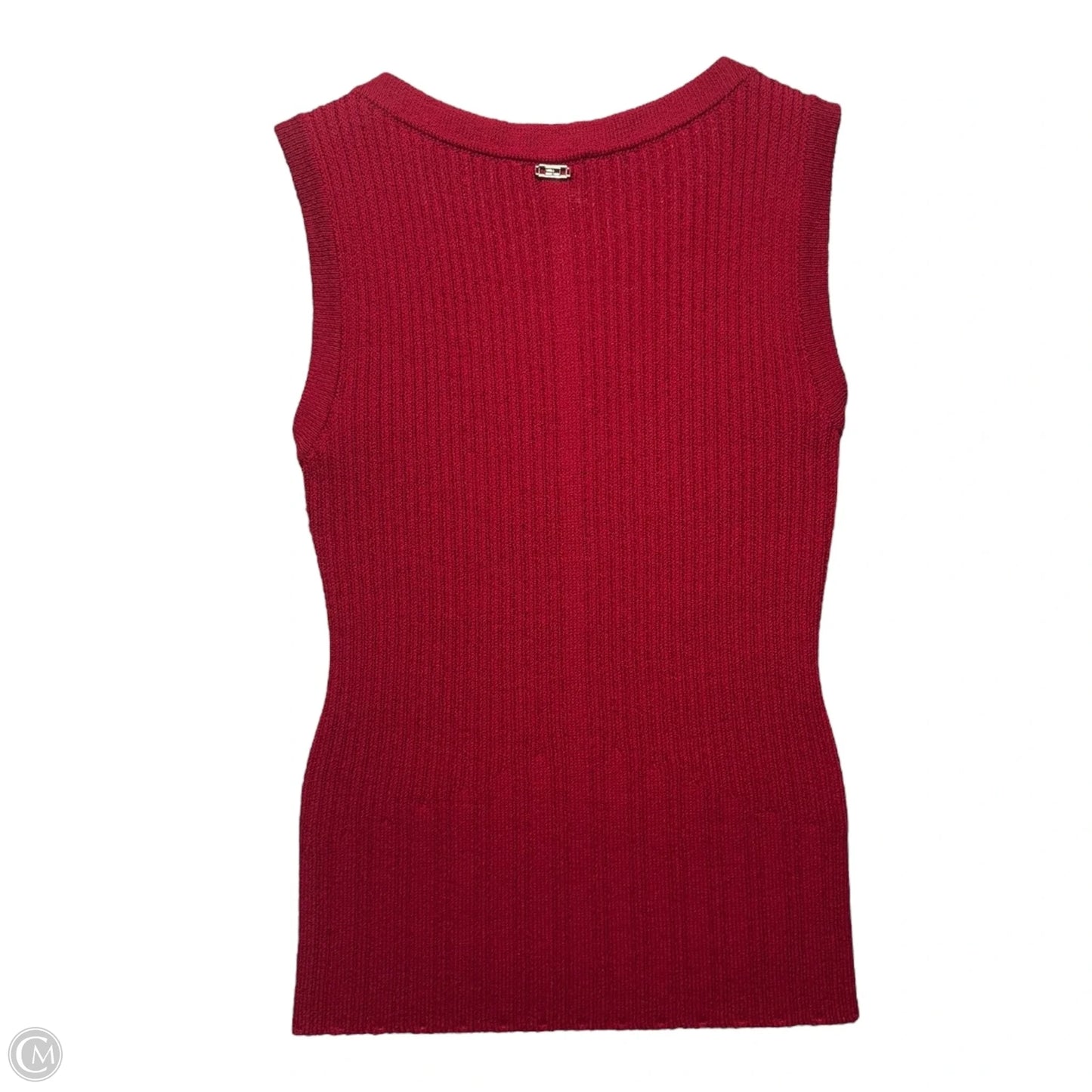Top Sleeveless By St John Knits In Red, Size: M