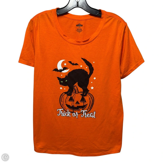 Top Short Sleeve By Celebrate In Orange, Size: L