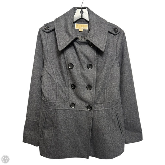 Wool Blend Peacoat By Michael By Michael Kors In Grey, Size: M