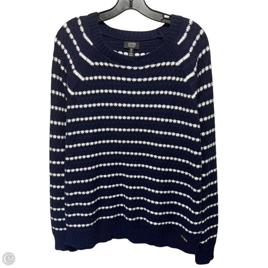 Sweater By Jones New York In Striped Pattern, Size: L