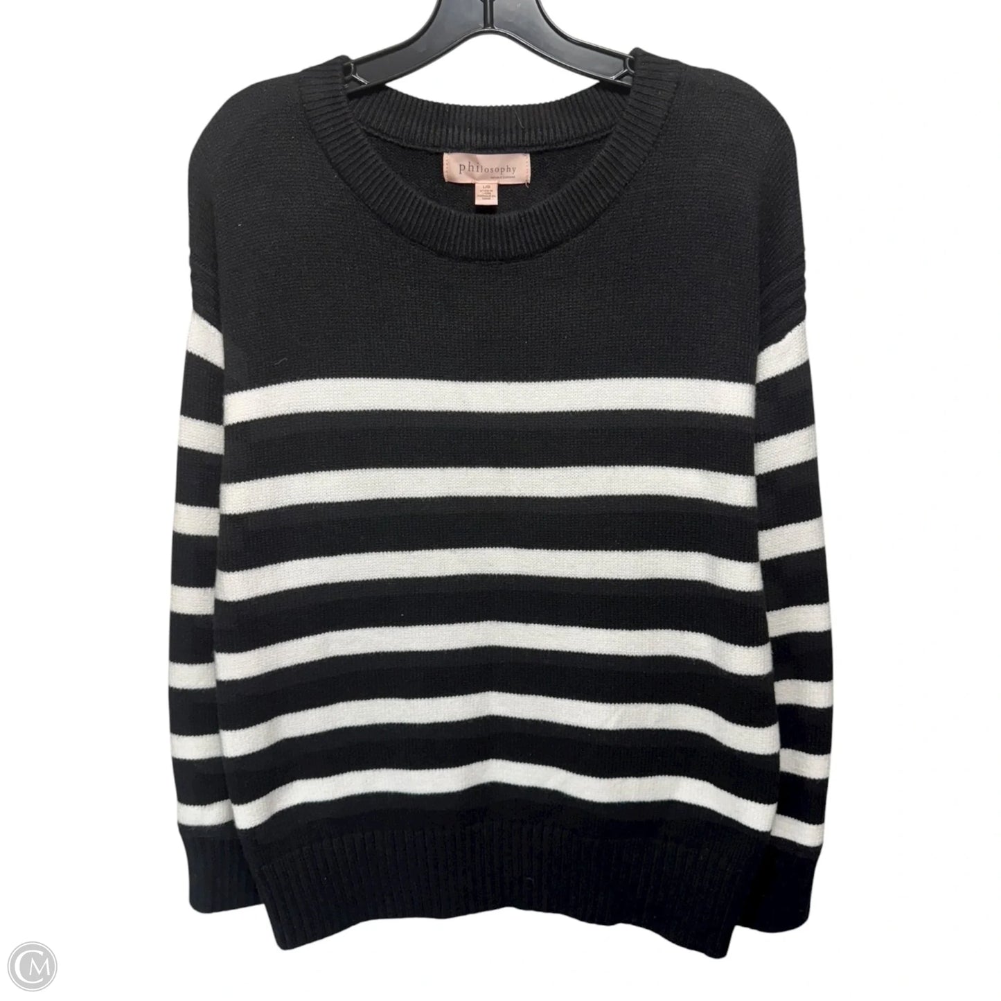 Sweater By Philosophy In Striped Pattern, Size: L