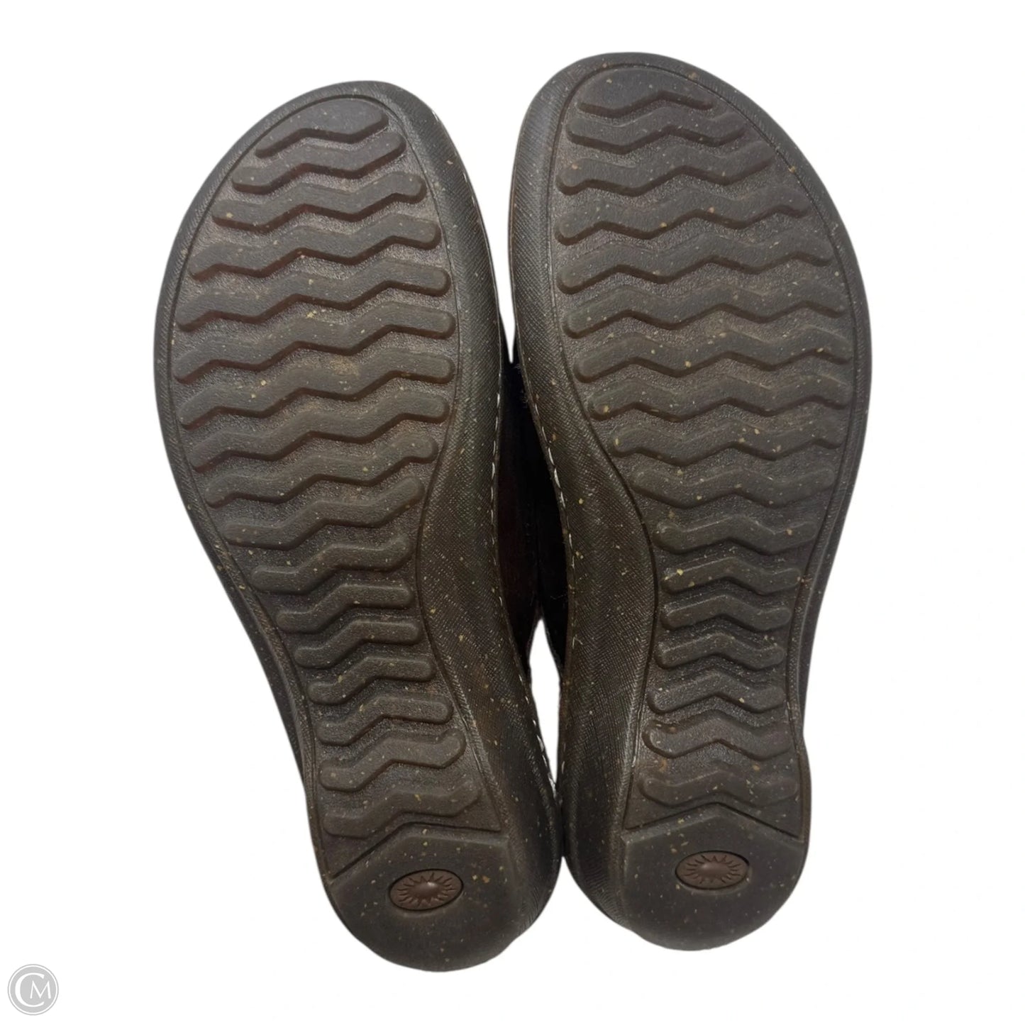 Fur Lined Leather Mules Shoes Designer By Ugg In Brown, Size: 8