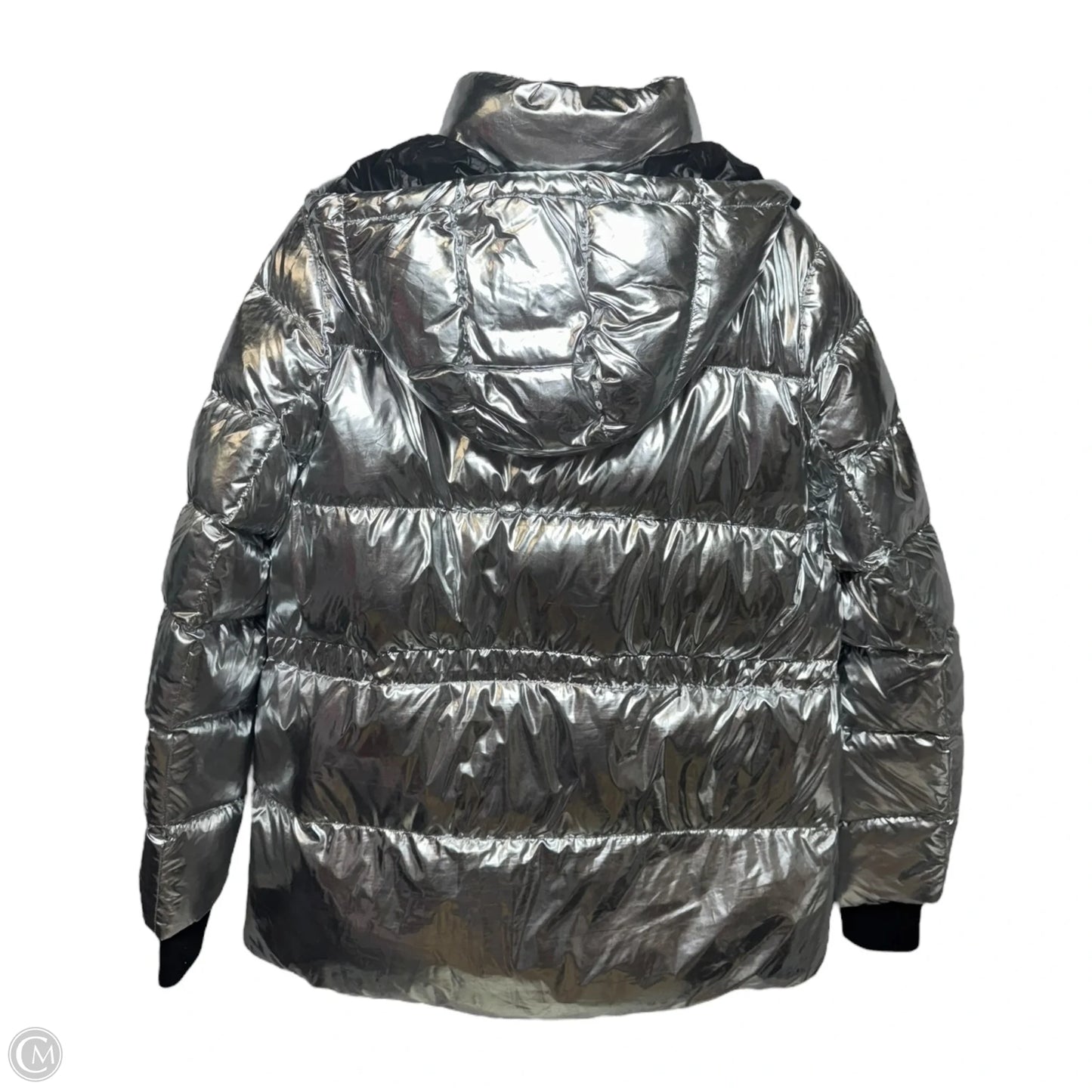 Jacket Puffer & Quilted By Michael By Michael Kors In Silver, Size: L