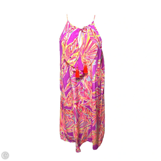 Lachelle Silk Midi Dress Designer By Lilly Pulitzer In Amethyst Sunseekers, Size: M