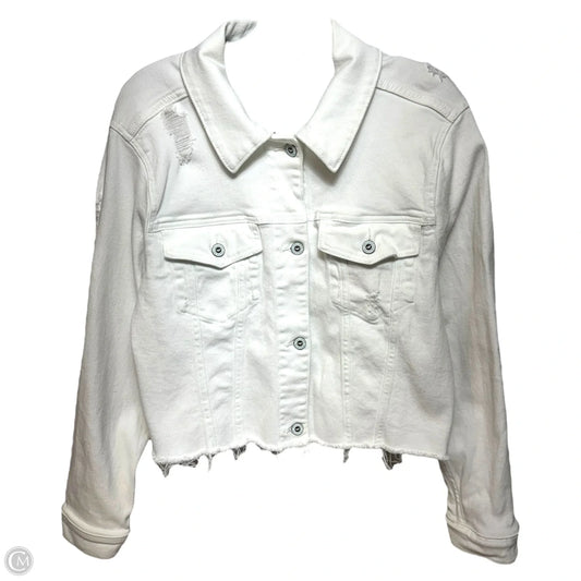 Jacket Denim By Hollister In White, Size: Xl
