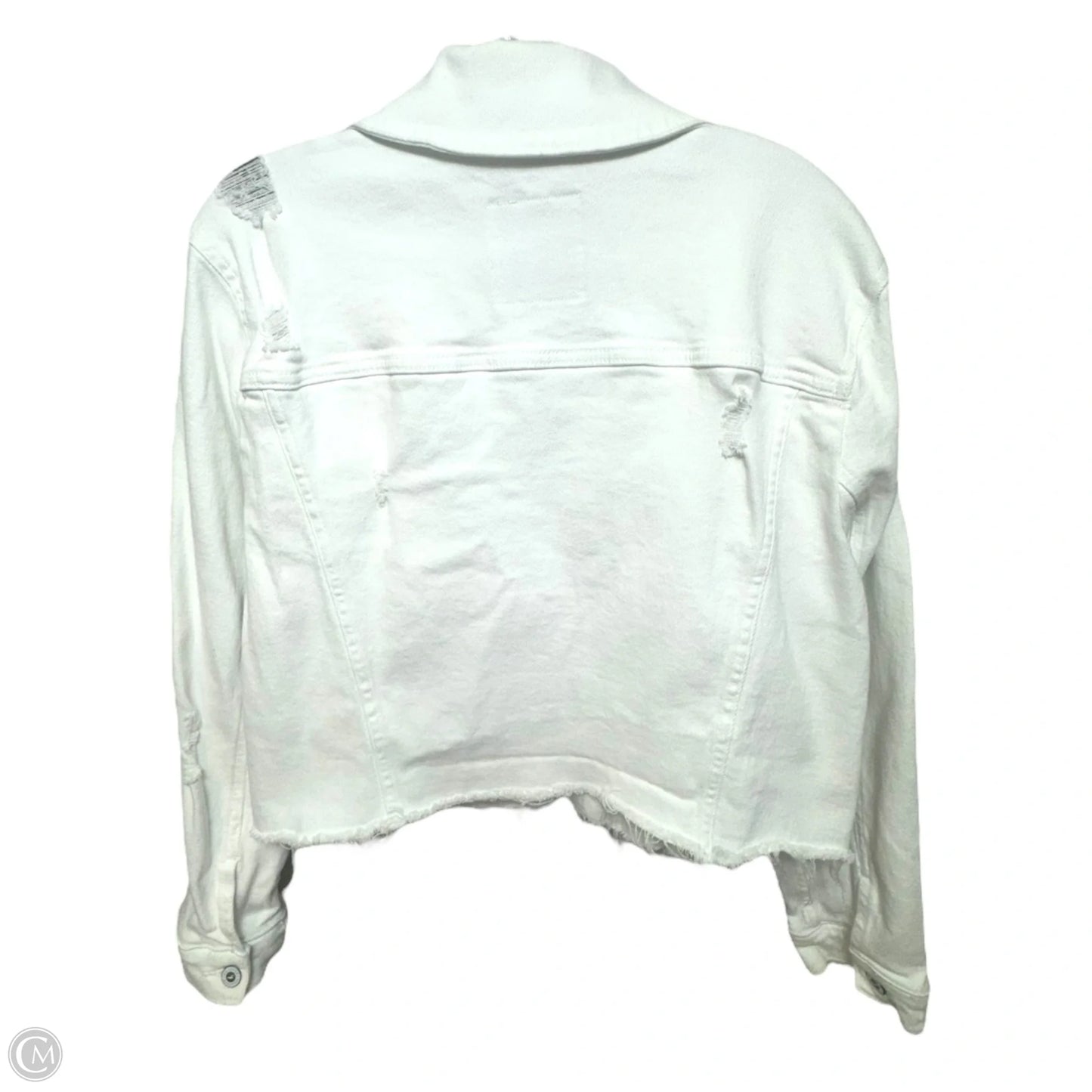 Jacket Denim By Hollister In White, Size: Xl