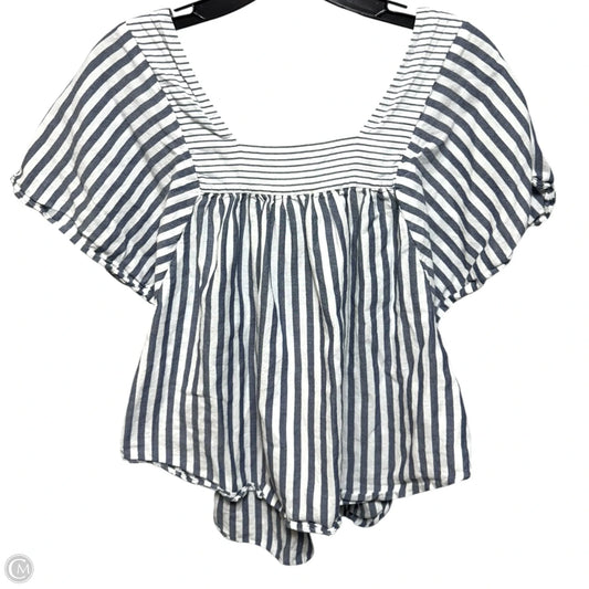 Top 3/4 Sleeve By Madewell In Striped Pattern, Size: S