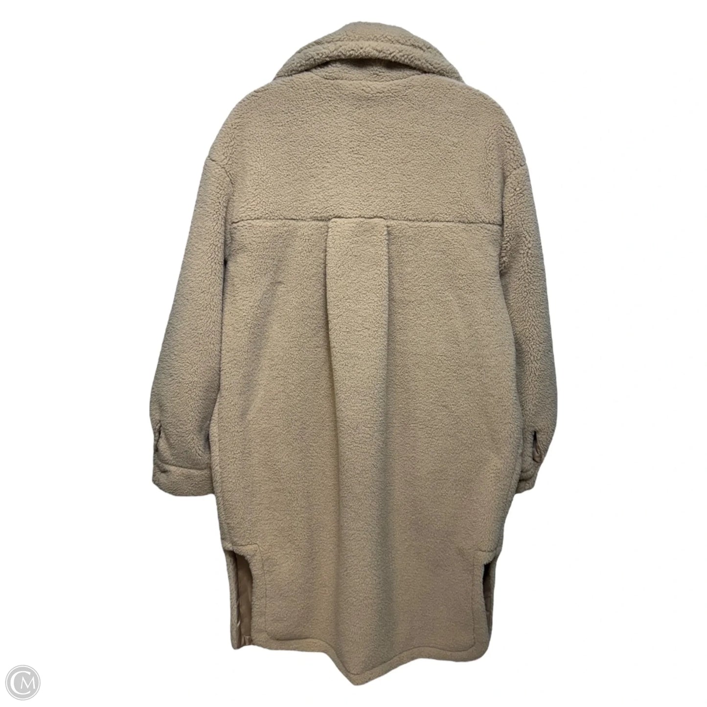Coat Faux Fur & Sherpa By C And C In Tan, Size: S