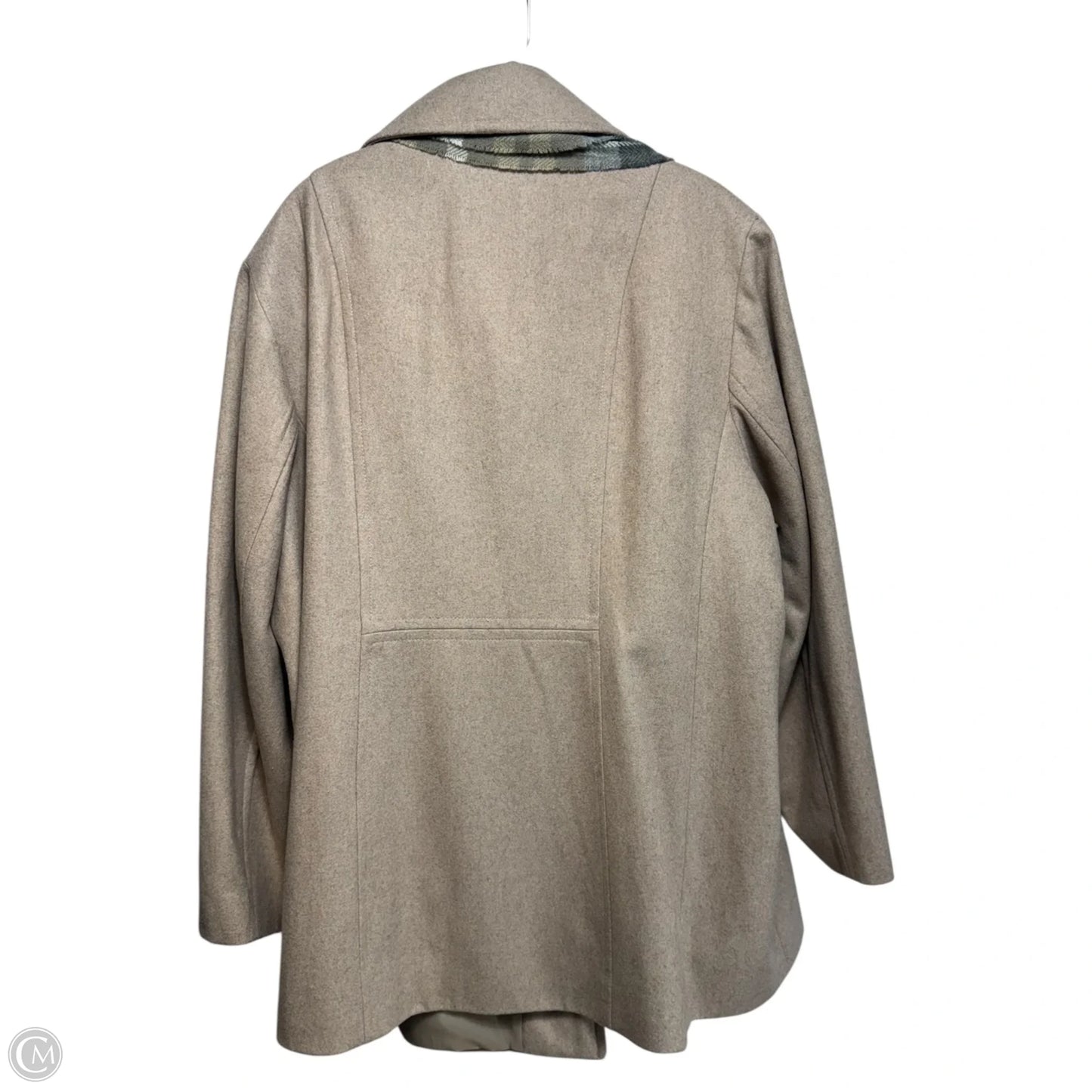 Scarf Wool Blend Coat By London Fog In Tan, Size: 3x