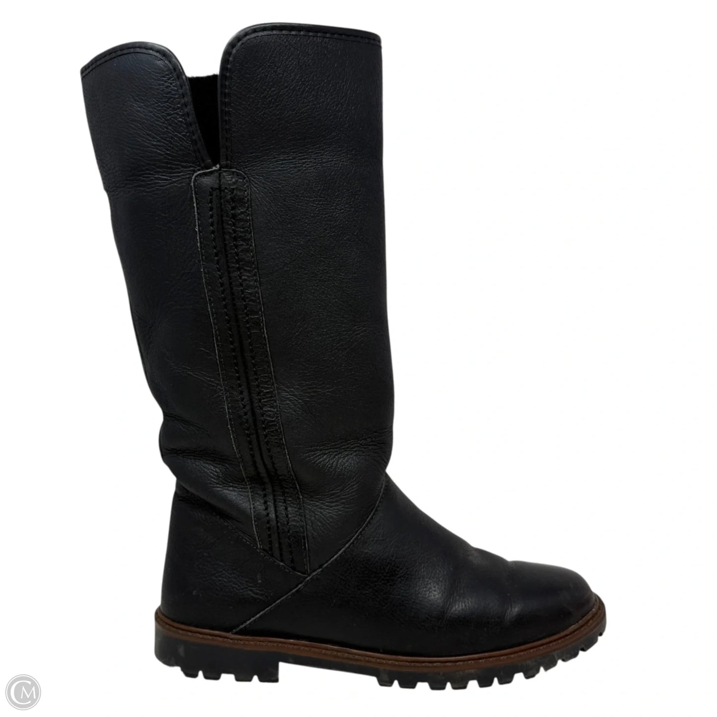Brora Shearling Boots Mid-calf  By Draper Of Glastonbury In Black, Size: 8