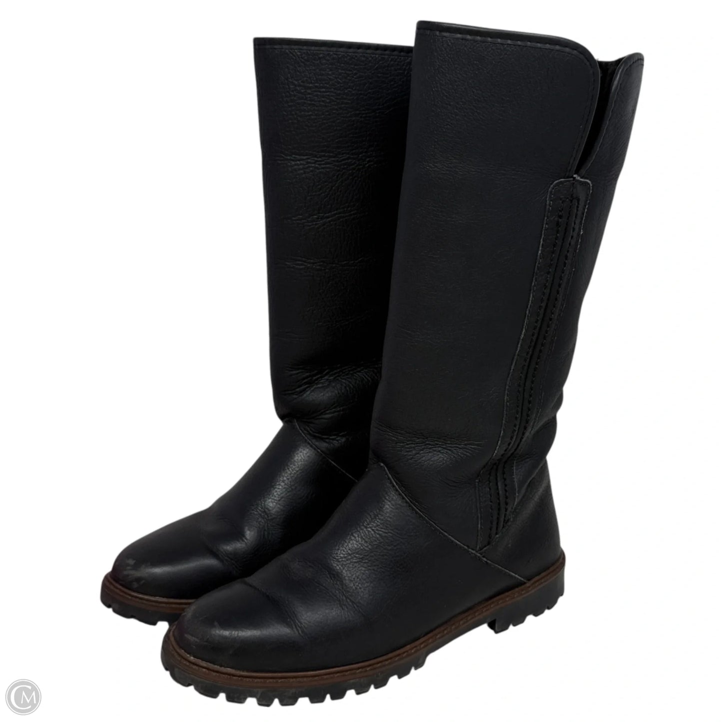 Brora Shearling Boots Mid-calf  By Draper Of Glastonbury In Black, Size: 8