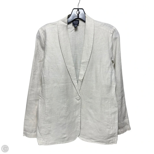 Irish Linen Blazer By Eileen Fisher In Cream, Size: Mp