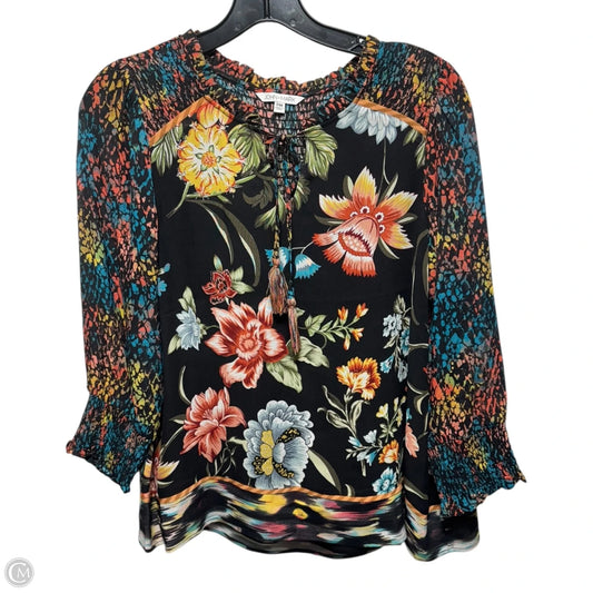 Top Long Sleeve By John Mark In Floral Print, Size: Mp