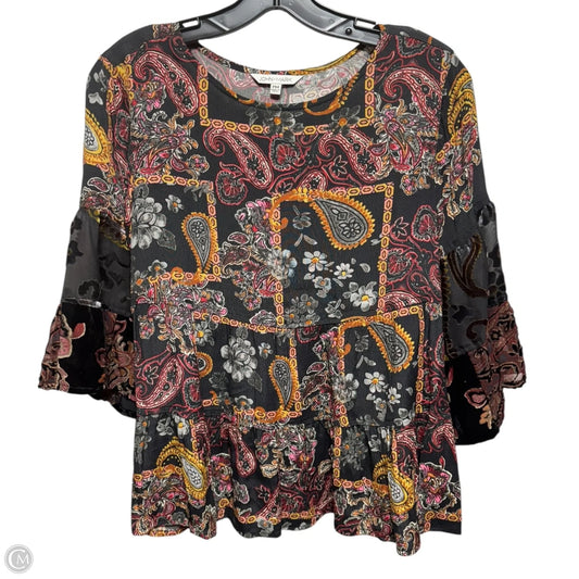 Top 3/4 Sleeve By John Mark In Floral Print, Size: Mp