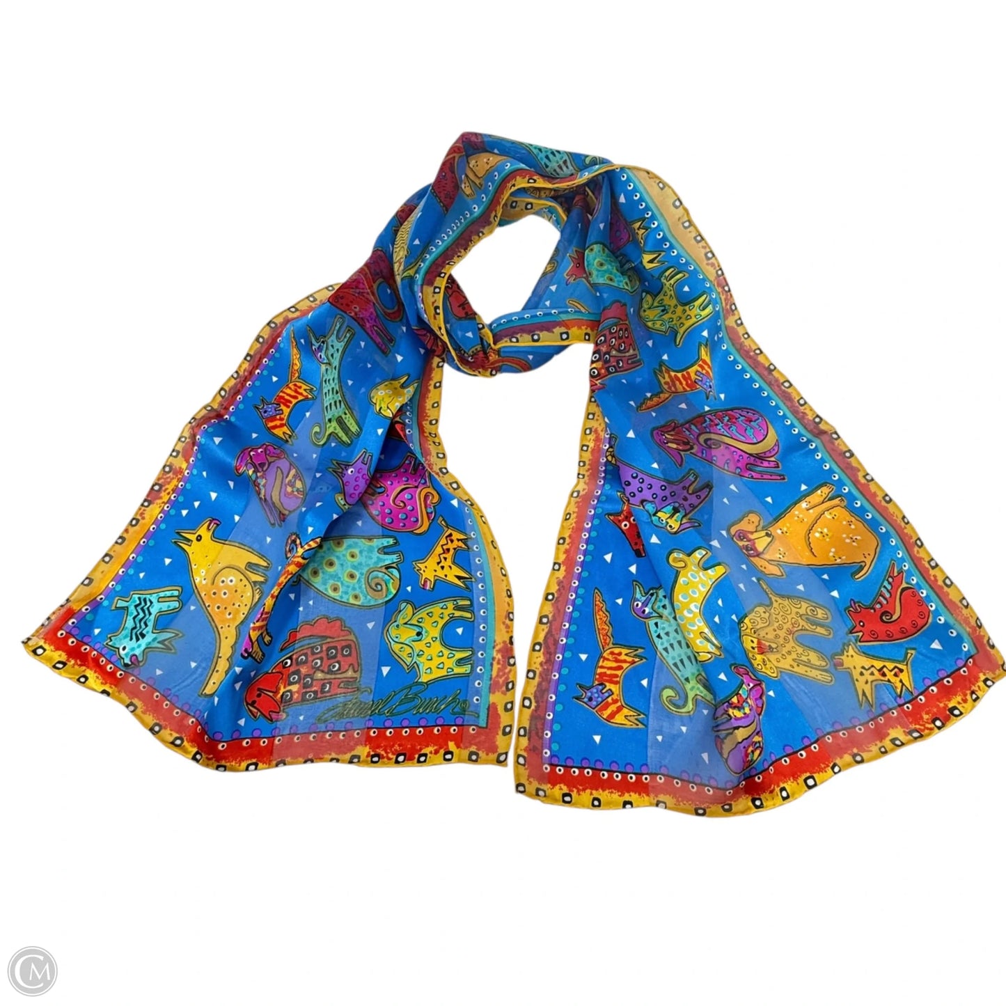 Fantasticats Silk Scarf Long By Laurel Burch