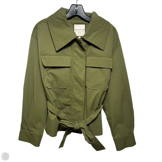 Belted Jacket Utility By Bagatelle In Green, Size: L