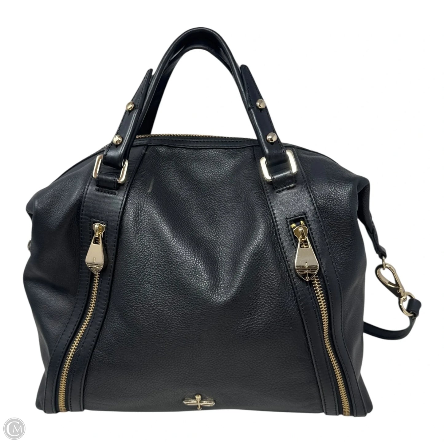 Double Zip Handbag Leather By Pour La Victoire, Size: Large