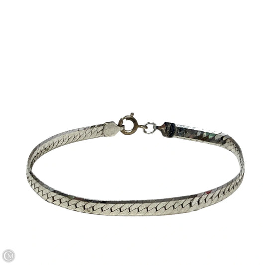 Sterling Silver Herringbone Chain Bracelet By Milor Italy