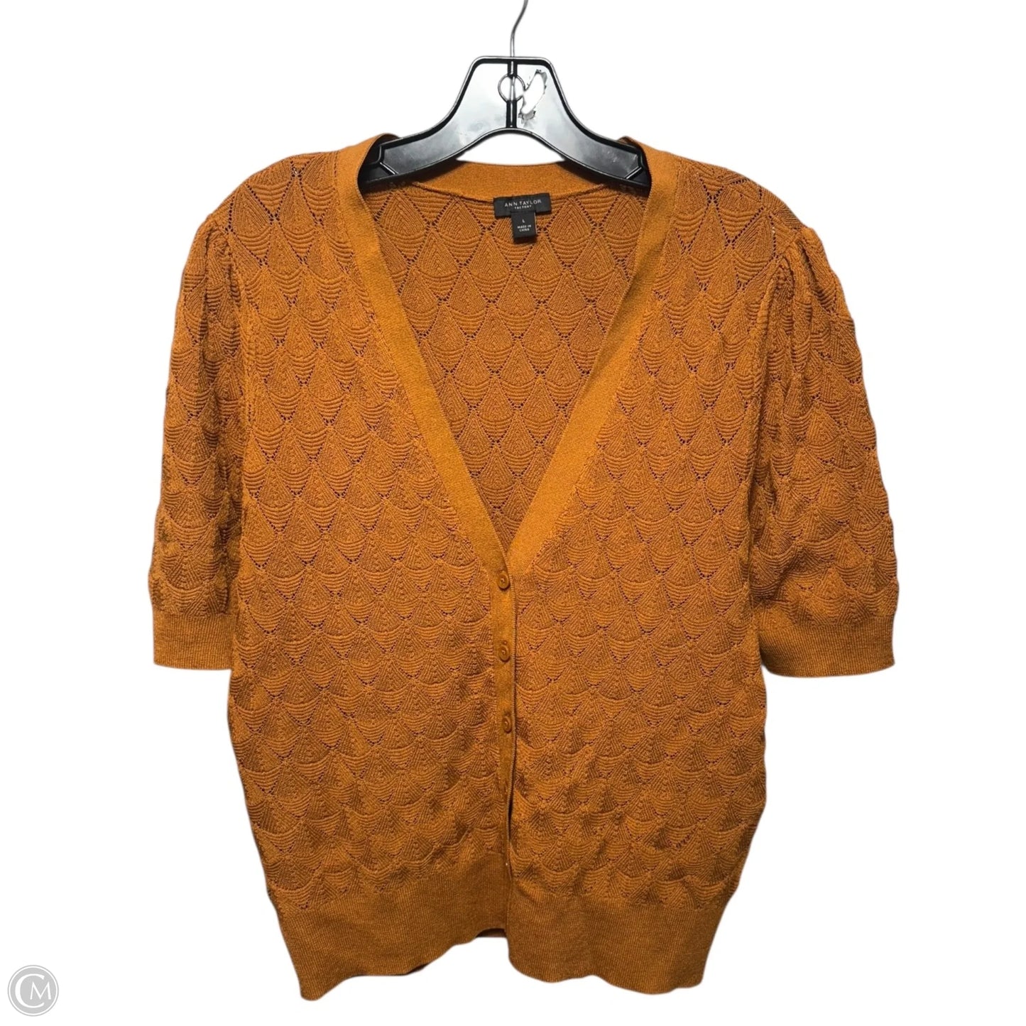 Sweater Cardigan By Ann Taylor In Brown, Size: L