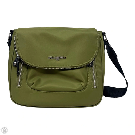Cara Nylon Messenger Handbag Designer By Karl Lagerfeld, Size: Medium