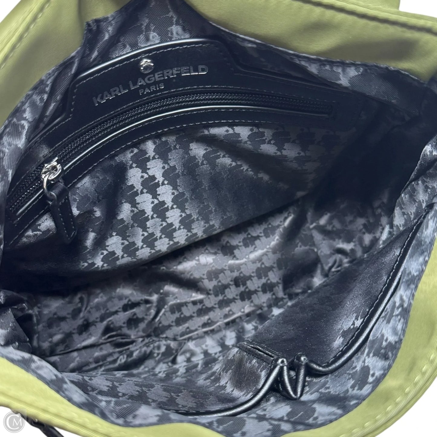 Cara Nylon Messenger Handbag Designer By Karl Lagerfeld, Size: Medium