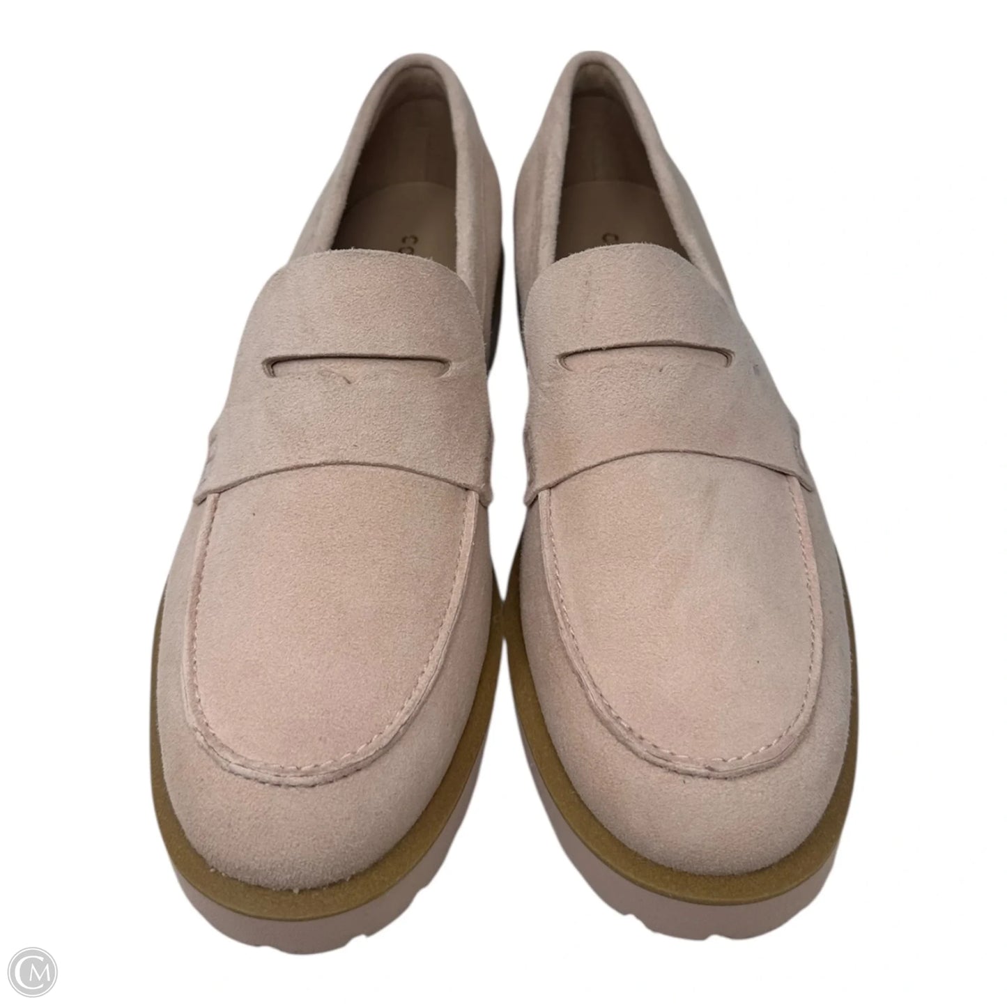 Suede Loafer Shoes Flats By Cole-haan In Pink, Size: 6.5