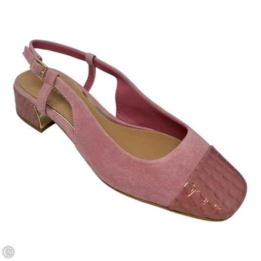 Cap Toe Slingback Shoes Heels Block By Donald Pliner In Pink, Size: 6.5