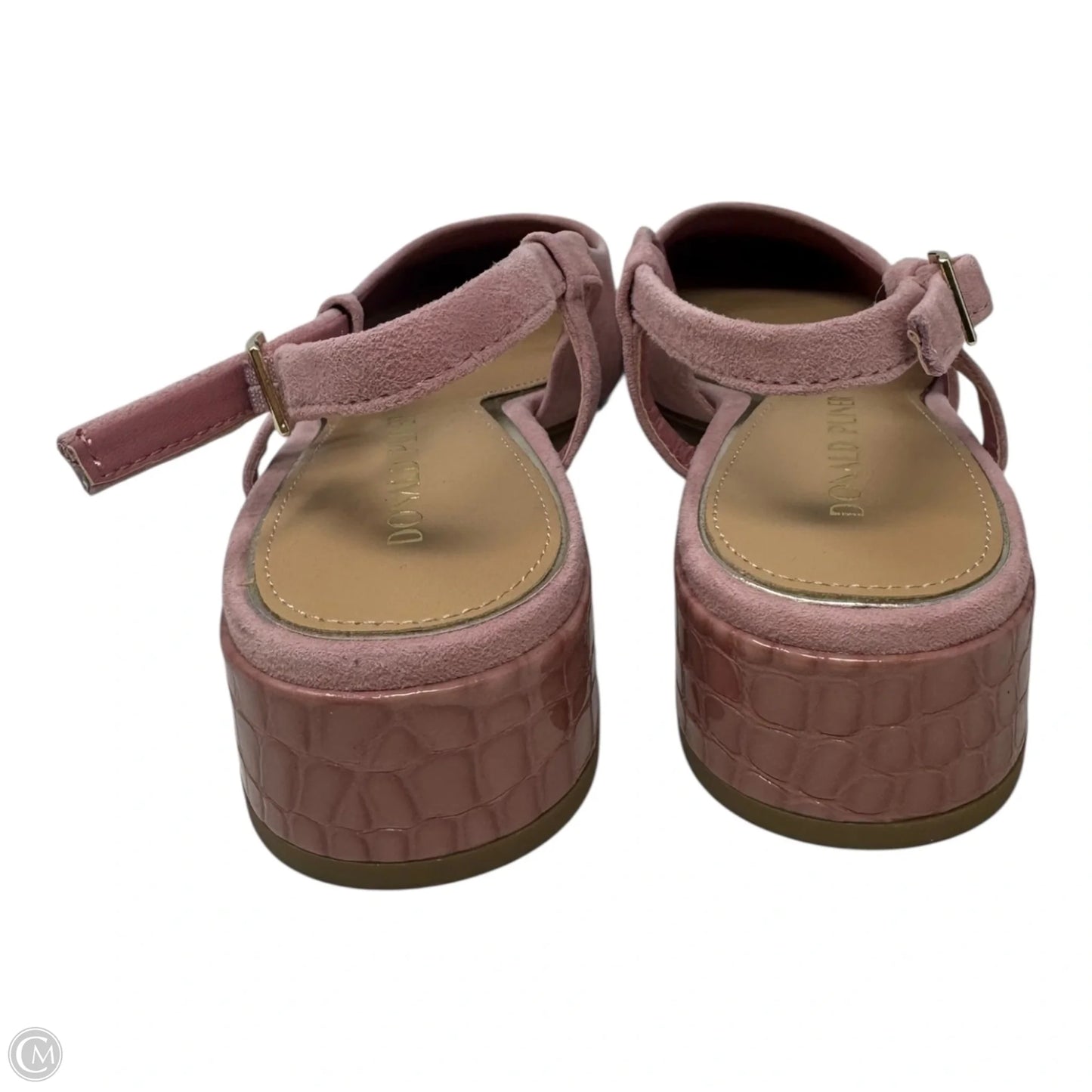 Cap Toe Slingback Shoes Heels Block By Donald Pliner In Pink, Size: 6.5