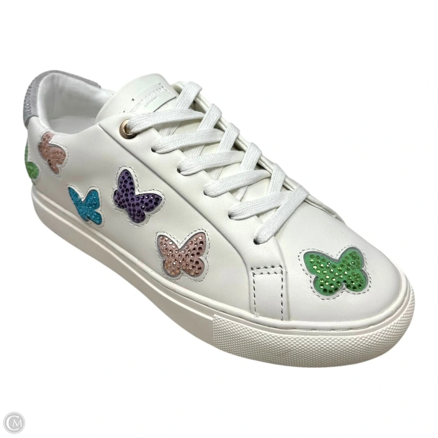 Rhinestone Butterfly Trainers Shoes Designer By Kurt Geiger In White, Size: 6.5
