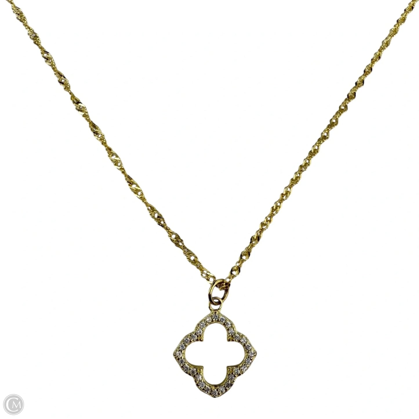 Vermeil Pavé Open Clover Necklace