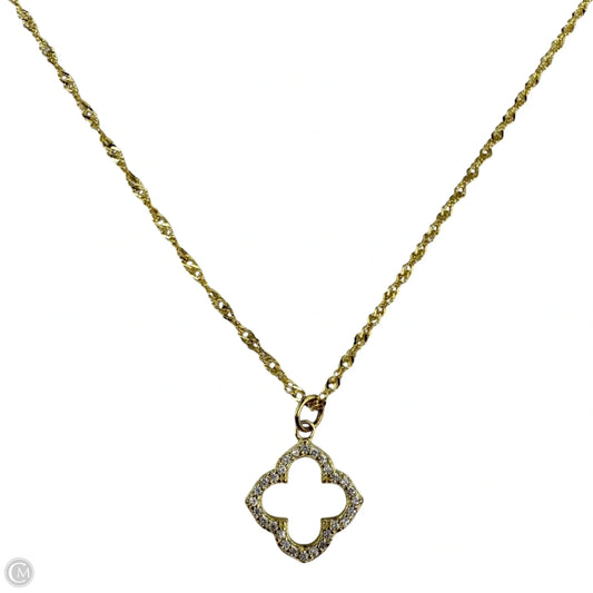 Vermeil Pavé Open Clover Necklace