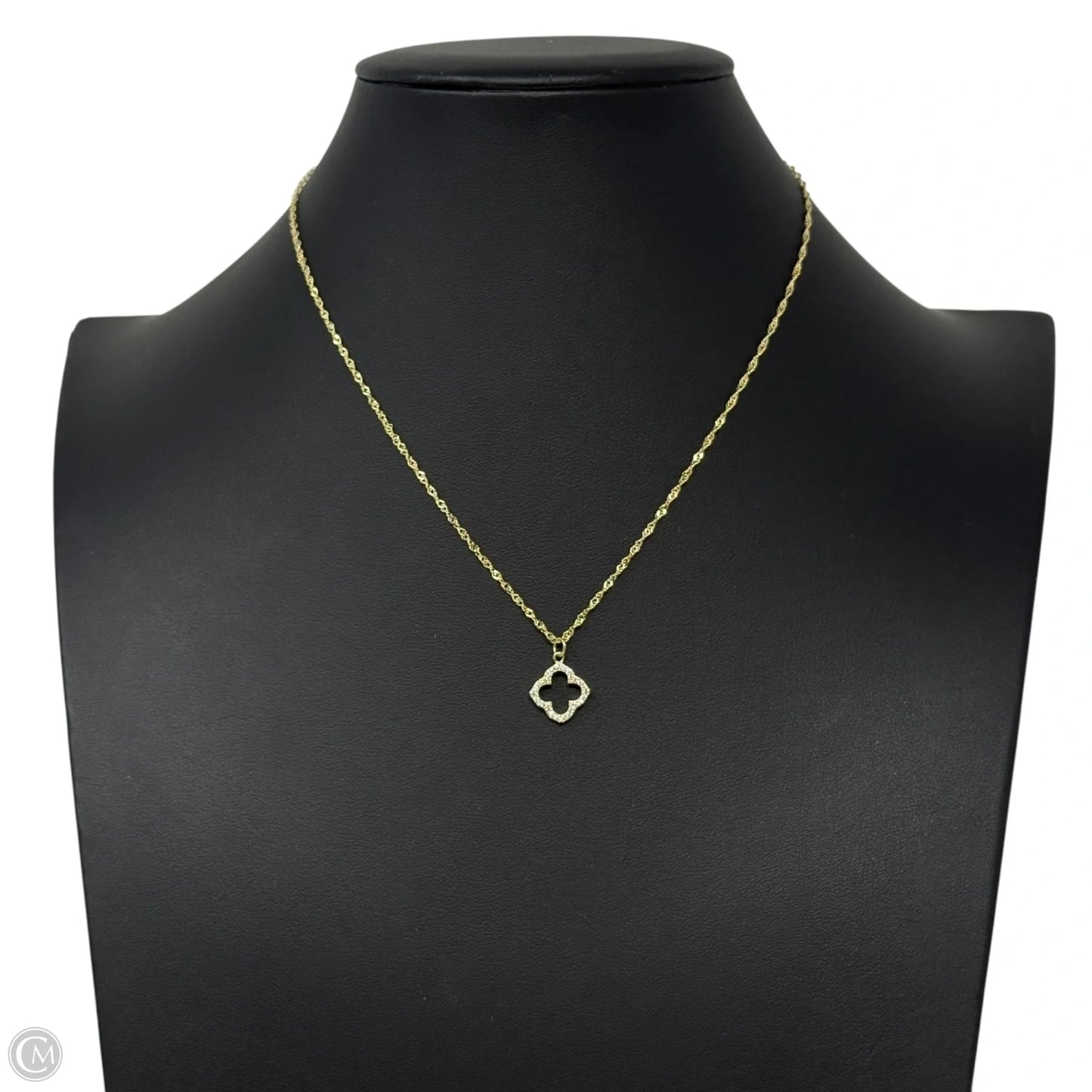 Vermeil Pavé Open Clover Necklace