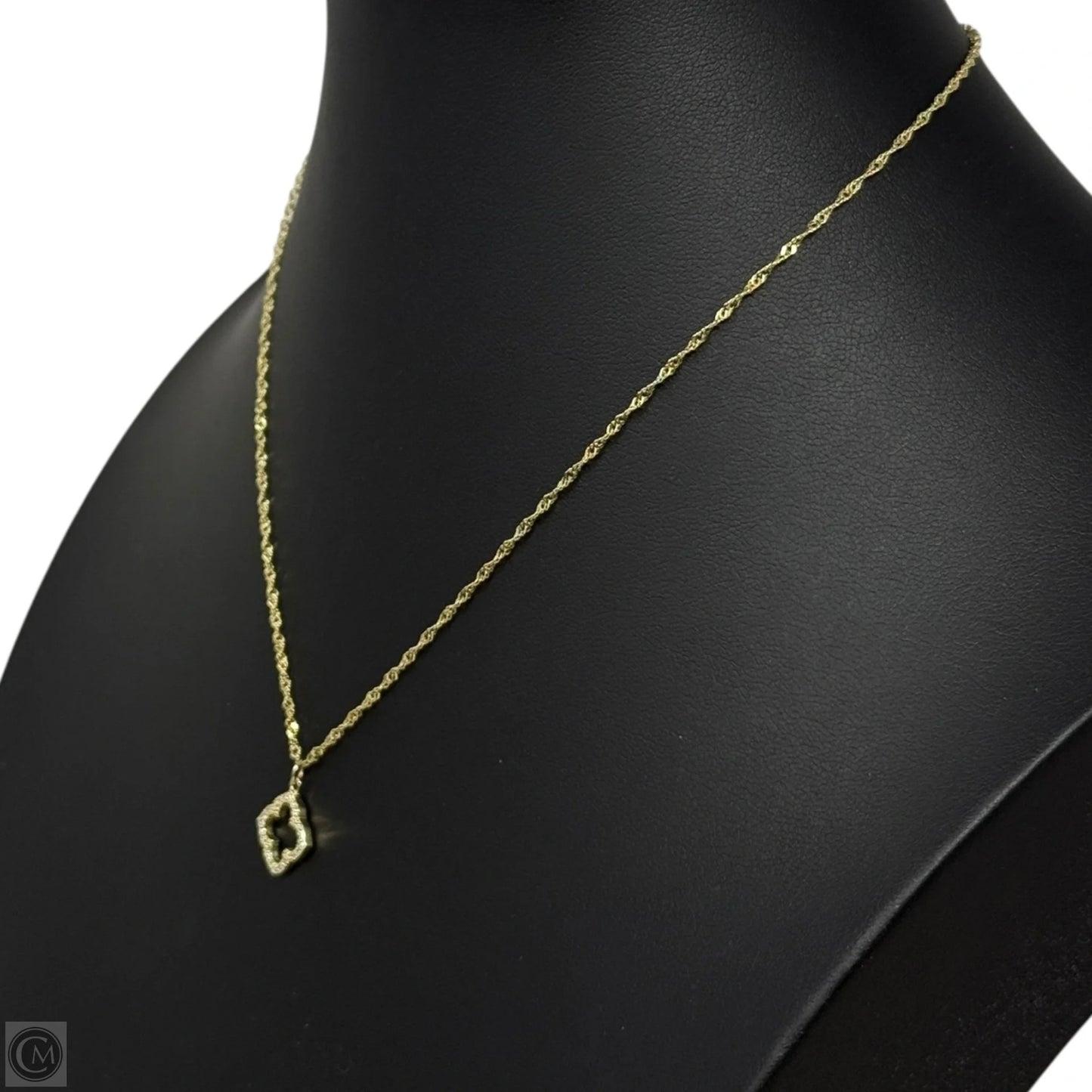 Vermeil Pavé Open Clover Necklace