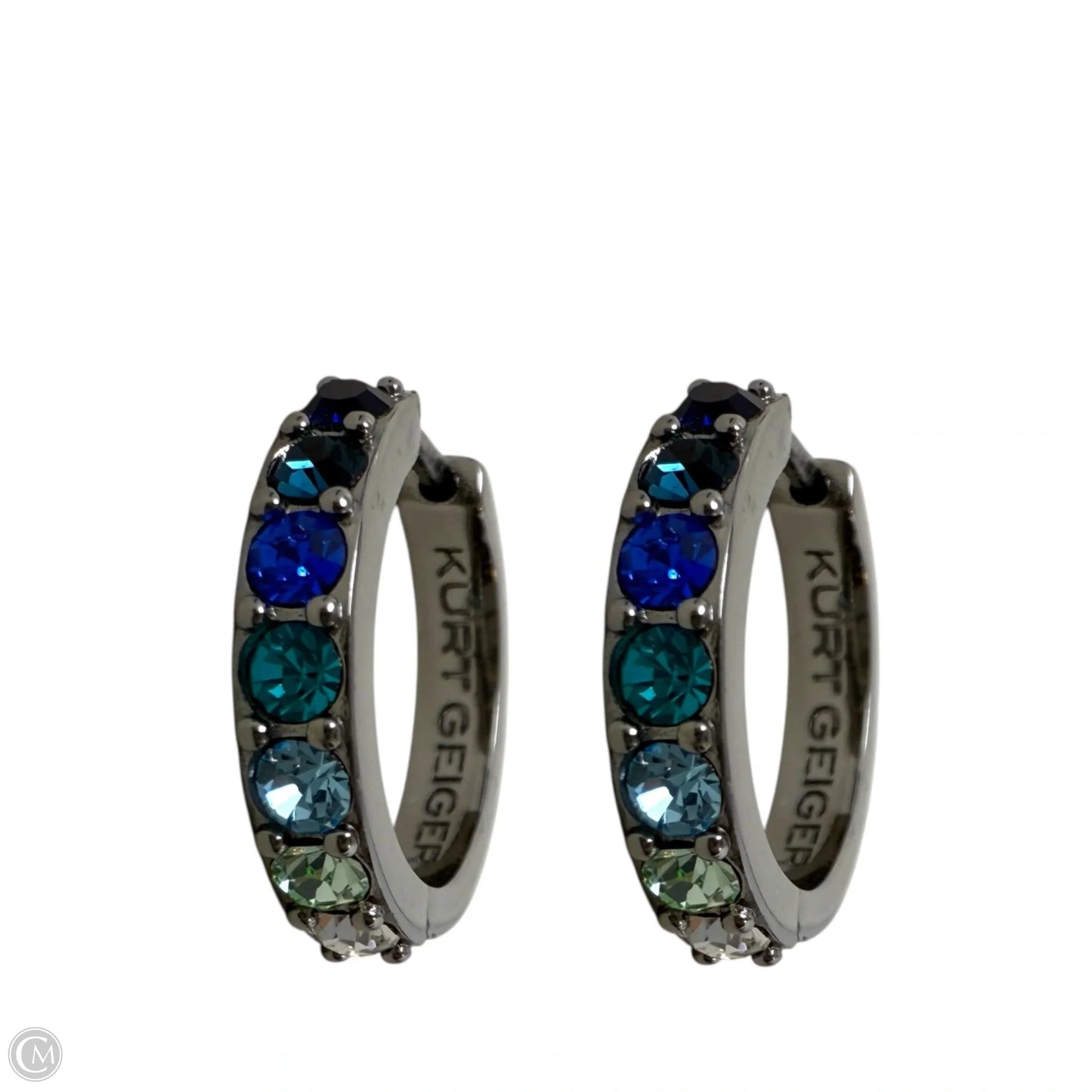 Crystal Huggie Hoop Earrings Designer By Kurt Geiger