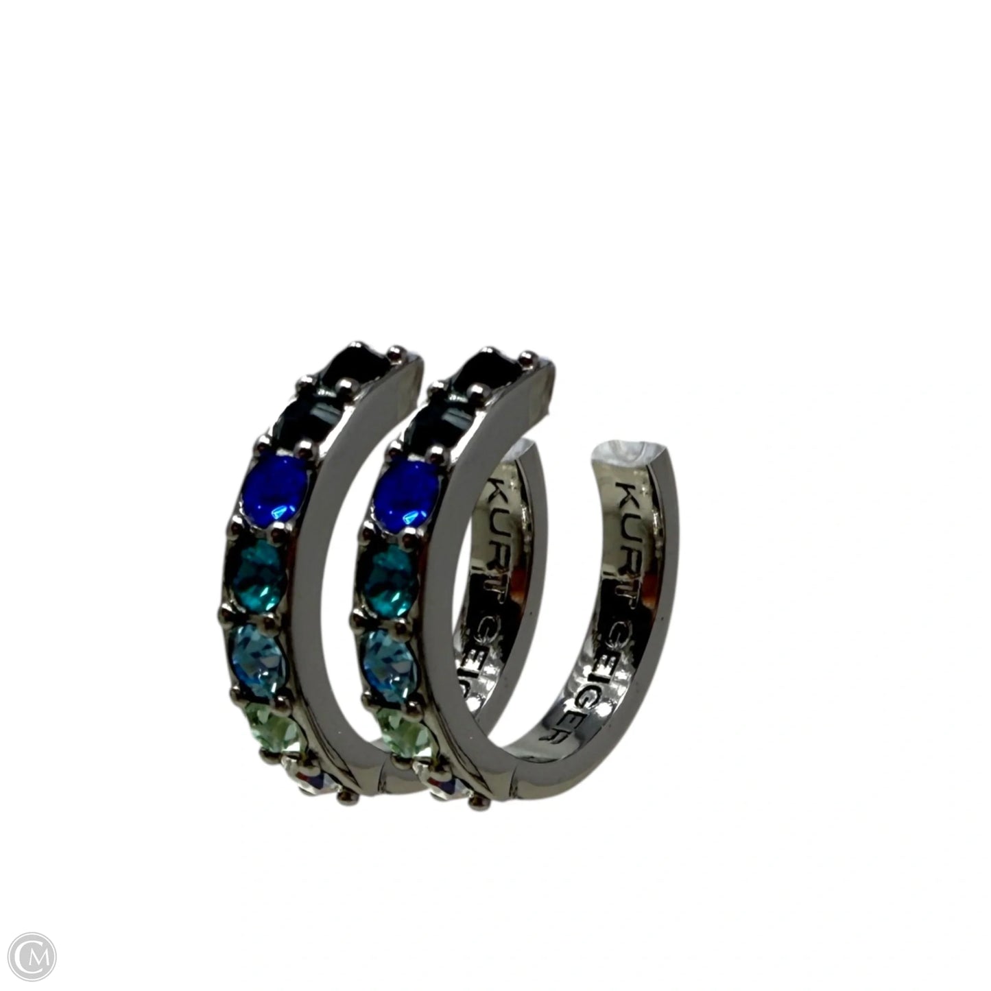 Crystal Huggie Hoop Earrings Designer By Kurt Geiger