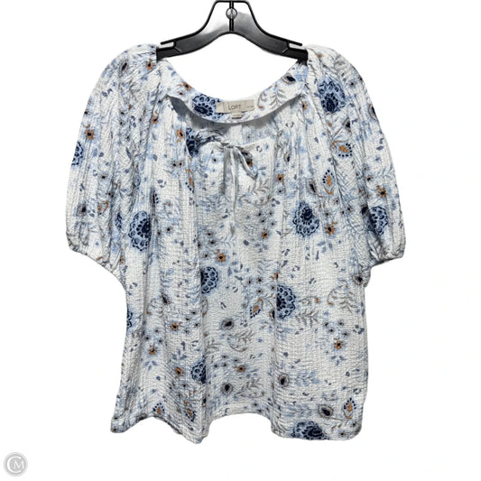 Top Short Sleeve By Loft In Floral Print, Size: Xlp