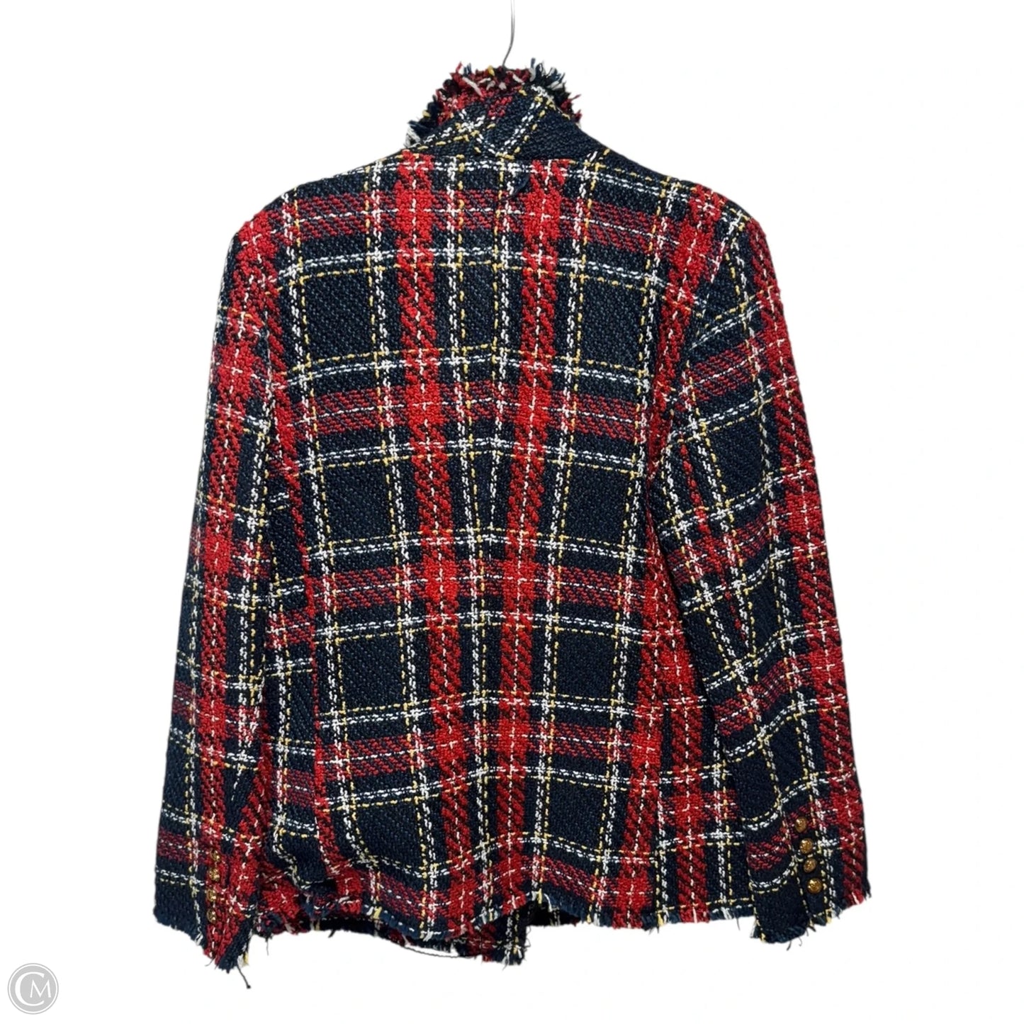 Tweed Blazer By Wdny In Plaid Pattern, Size: M