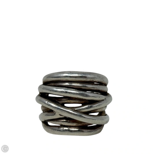 Sterling Silver Overlapping Band Ring Stamped Israel, Size: 6