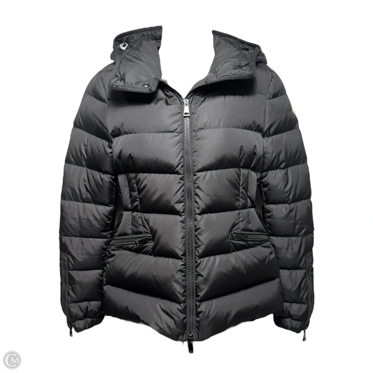 Betula Giubotto Goose Down Puffer Jacket Luxury Designer By Moncler In Black, Size: 0
