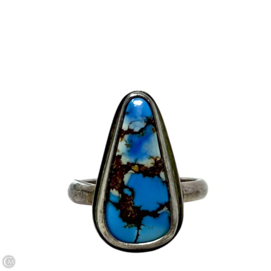 Navajo Sterling Silver & Blue Moon Turquoise Ring By Stamped S.L., Size: 6.5