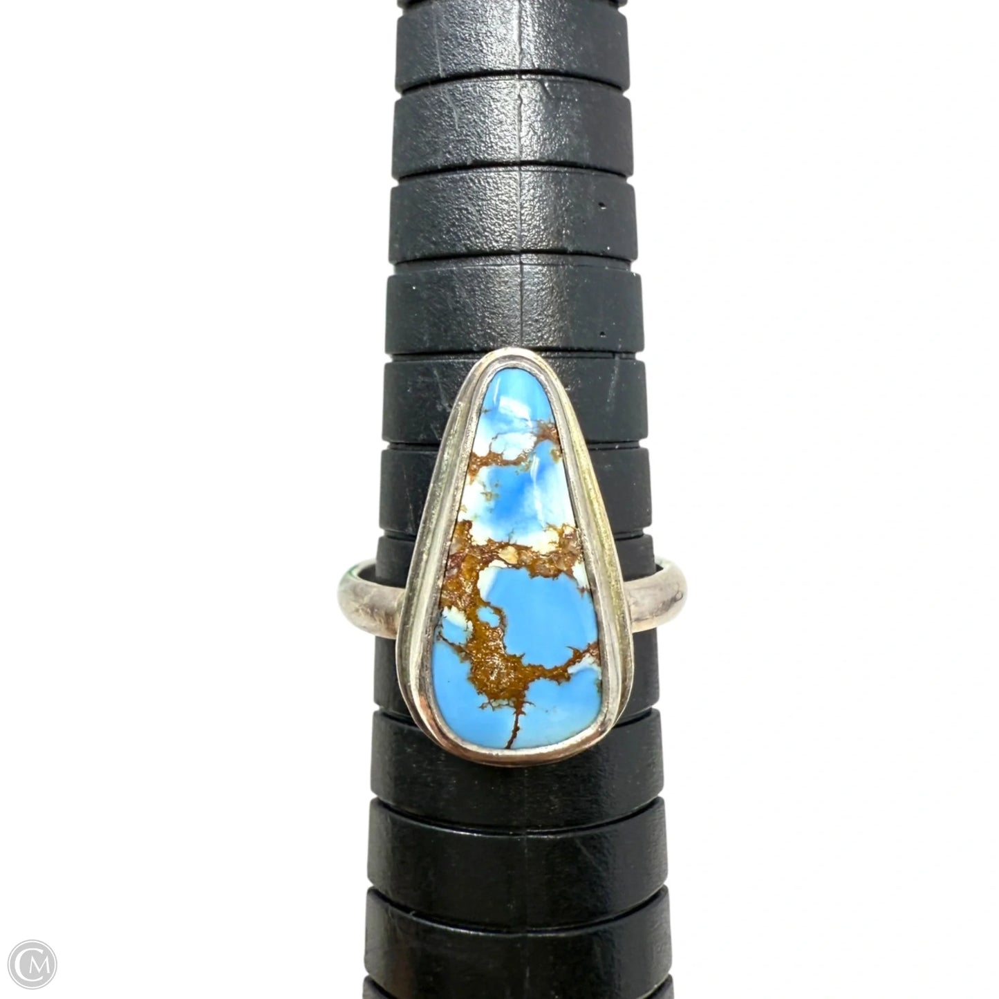 Navajo Sterling Silver & Blue Moon Turquoise Ring By Stamped S.L., Size: 6.5