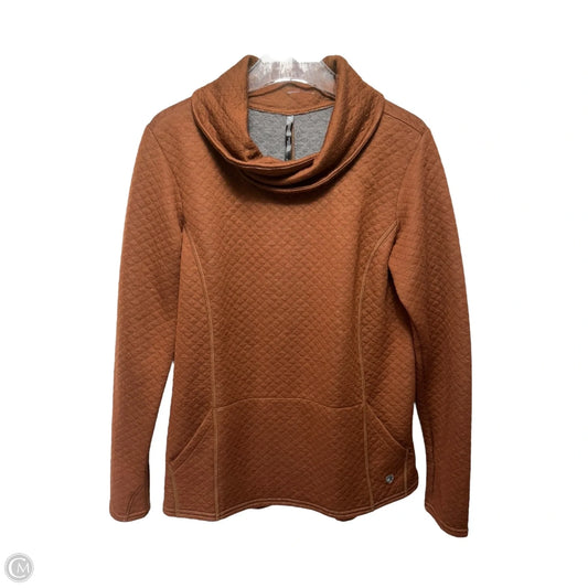 Athletic Top Long Sleeve Collar By Kuhl In Brown, Size: L