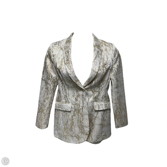 Blazer By Karen Millen In Gold & White, Size: 8