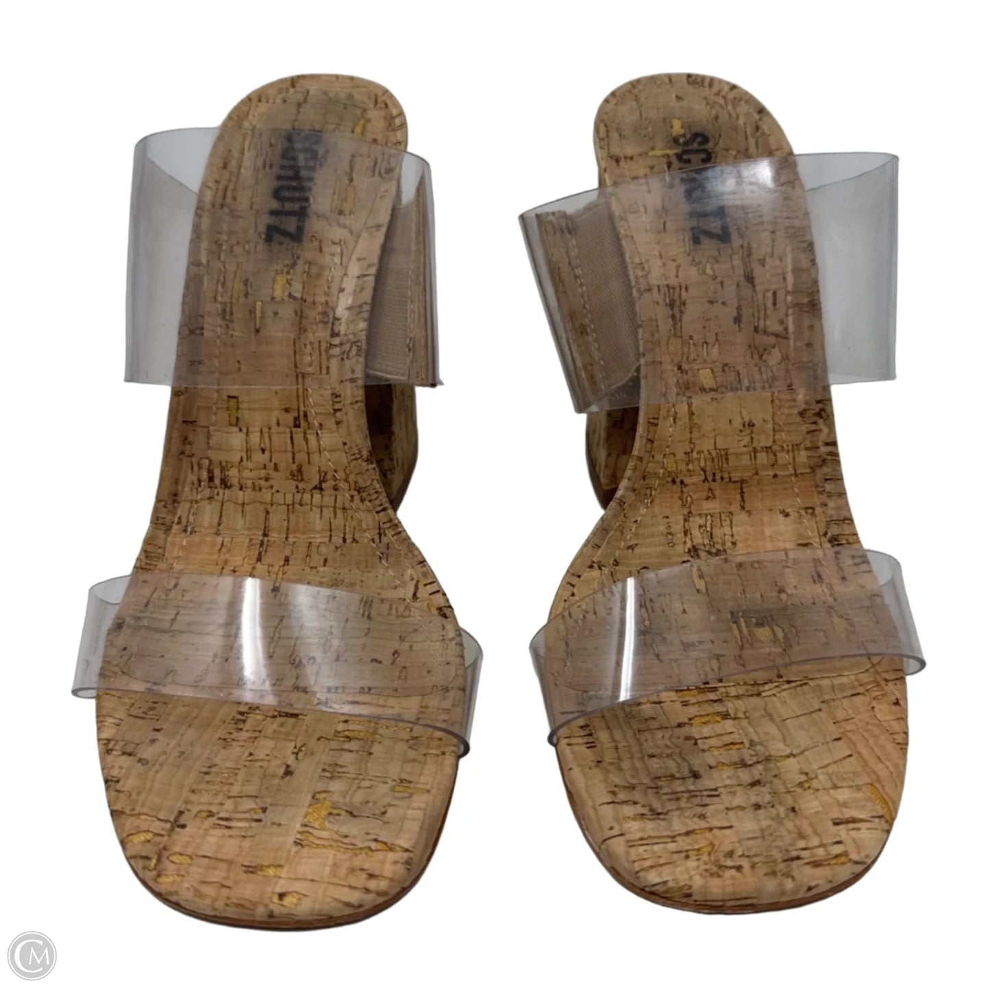 Victorie High Block Sandals By Schutz In Clear, Size: 8