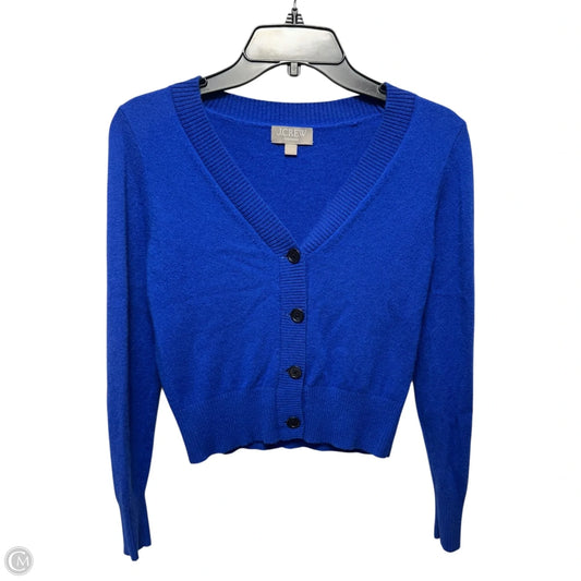 Cropped Sweater Cardigan Cashmere By J. Crew In Blue, Size: Xs