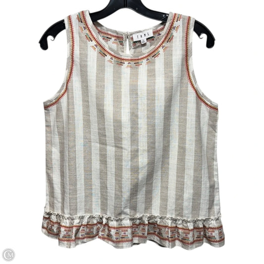 Cotton-Linen Blend Top Sleeveless By Thml In Striped Pattern, Size: L