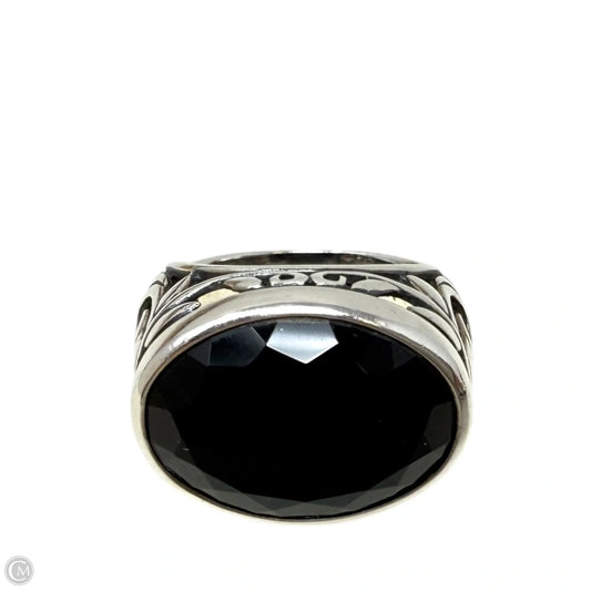 Sterling Silver, Onyx Chalcedony, Smoky Swirl Filigree Ring By Silpada, Size: 7