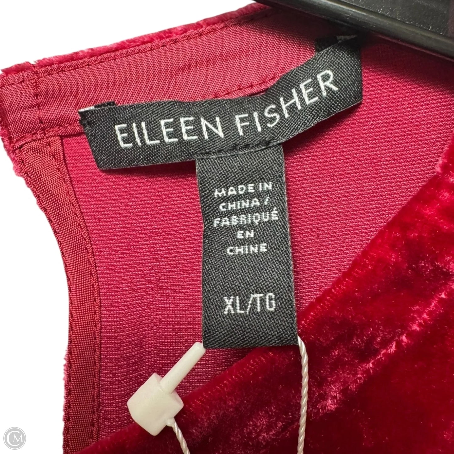 Silk Blend Velvet Ruby Crew Neck Dress By Eileen Fisher In Red, Size: XL