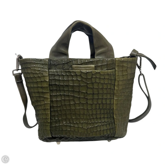 Embossed Satchel Handbag Leather By Daniella Lehavi, Size: Medium