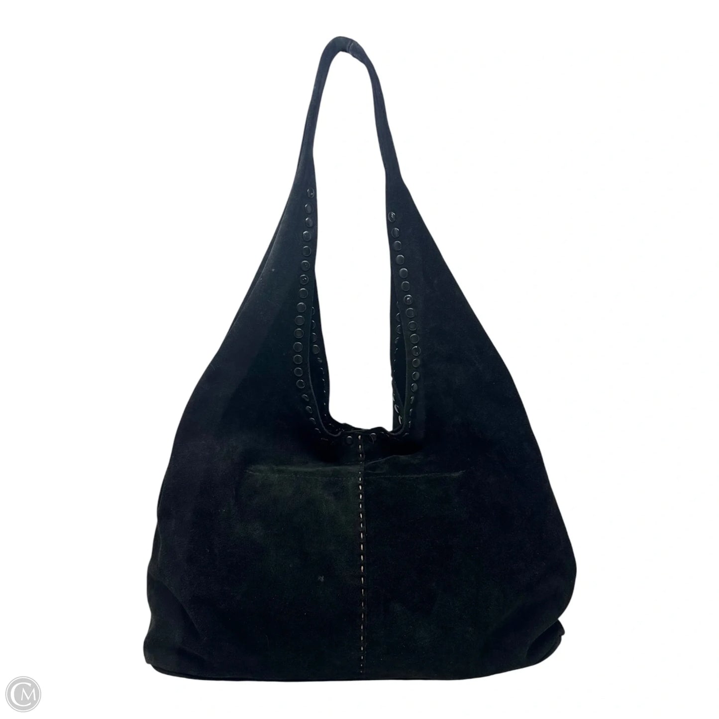 Suede Studded Hobo Handbag Leather By Laggo, Size: Medium